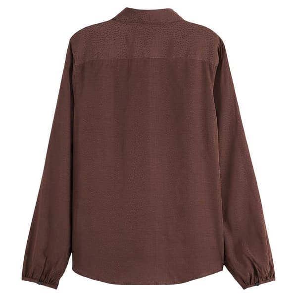 Scotch & Soda Viscose Jacquard Skjorta Med Långa ärmar Brun 40 Kvinna