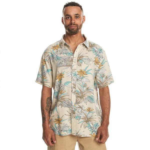 Quiksilver Lemnas Kortærmet Skjorte Beige XS Mand