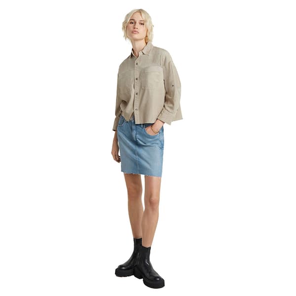 G-star Cut Off Skjorta Beige M Kvinna