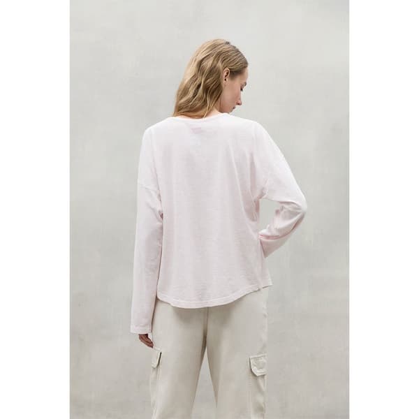 Ecoalf Ronne T-shirt Med Lange ærmer Og V-hals Beige S Kvinde