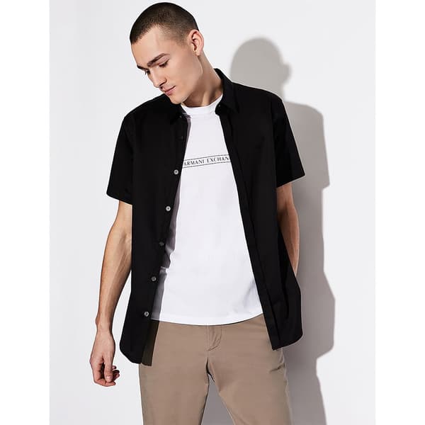 Armani Exchange 8nzcbf_zn10z Kortärmad Skjorta Svart L Man