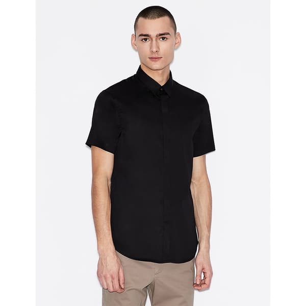 Armani Exchange 8nzcbf_zn10z Kortärmad Skjorta Svart L Man