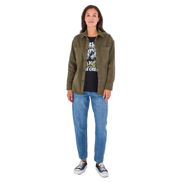 Hurley Oceancare Corduroy Skjorta Med Långa ärmar Grönt S Kvinna
