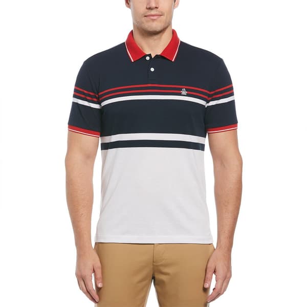 Original Penguin Honeycomb Jacquard Eng Stripe Kortärmad Polotröja Flerfärgad M Man