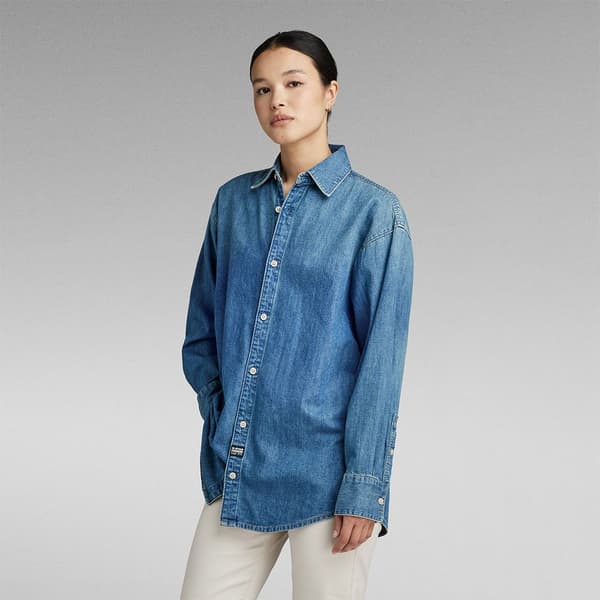 G-star D24563-d252 Skjorta Med Långa ärmar Blå XS Kvinna