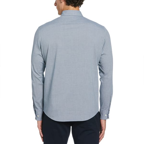 Original Penguin Solid Non Solid Crinkle Skjorta Med Långa ärmar Blå L Man