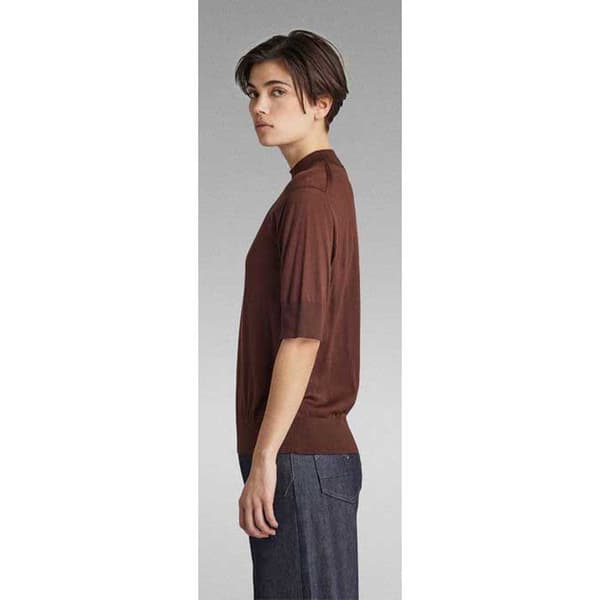 G-star Core Mock T-shirt Med Korta ärmar Brun XS Kvinna