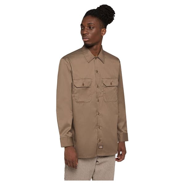 Dickies Rec Work Skjorte Med Lange ærmer Brun L Mand