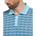 Miniatyrbild 3 av 3: Original Penguin Geo Jacquard Front Interlock Kortärmad Polotröja Blå M Man