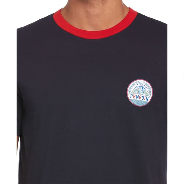 Original Penguin Hd Ringer Court Pete T-shirt Med Korta ärmar Blå M Man