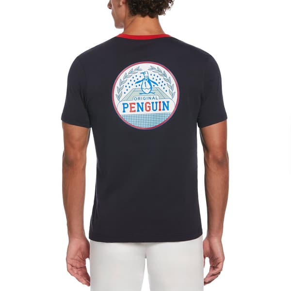 Original Penguin Hd Ringer Court Pete T-shirt Med Korta ärmar Blå M Man
