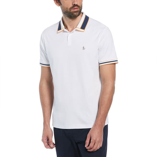 Original Penguin Organic Novelty Collar Kortärmad Polotröja Vit M Man