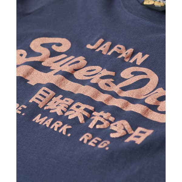 Superdry Metallic Vl Relaxed T-shirt Med Korta ärmar Blå 2XS Kvinna