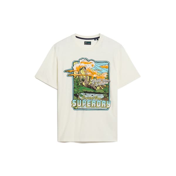 Superdry Neon Travel Graphic Loose T-shirt Med Korta ärmar Beige 2XL Man