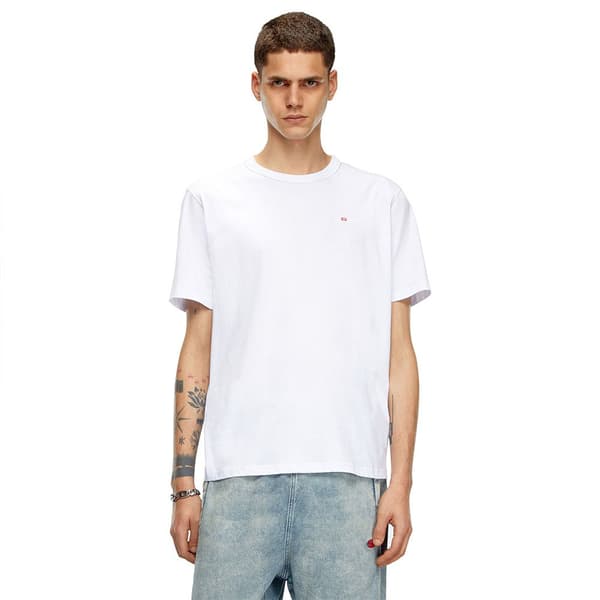 Diesel T Adjust Microdiv T-shirt Med Korte ærmer Hvid L Mand