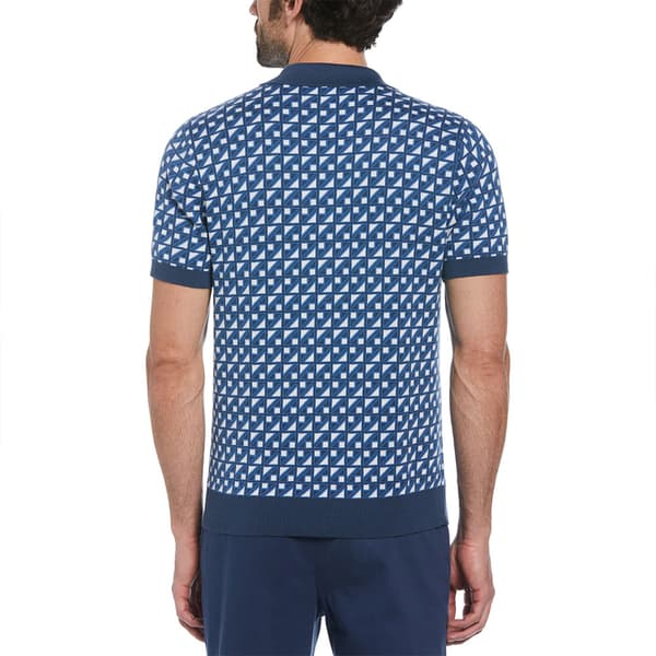 Original Penguin Ao Jacquard Kortärmad Polotröja Blå M Man