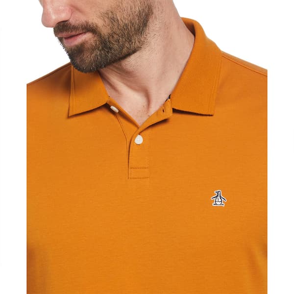 Original Penguin Daddy Organic Interlock Sticker Pete Kortärmad Polotröja Orange M Man