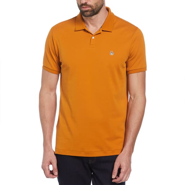 Original Penguin Daddy Organic Interlock Sticker Pete Kortärmad Polotröja Orange M Man