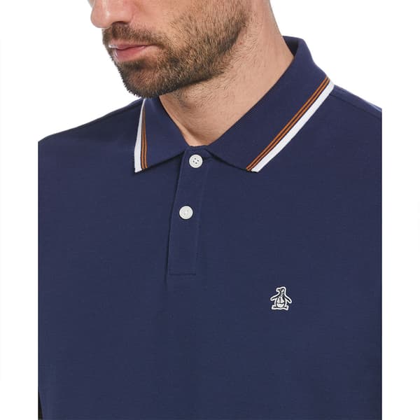Original Penguin Tipped Organic Pique Sticker Pete Kortærmet Polo Blå M Mand