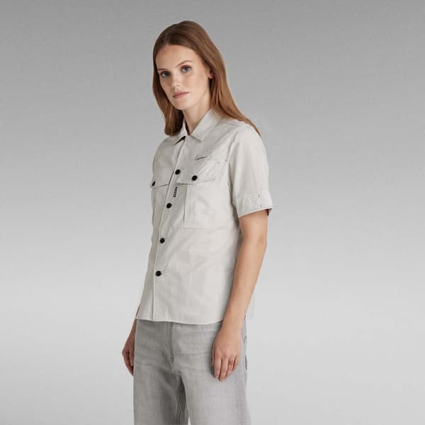 G-star Officer Kortärmad Skjorta Beige XS Kvinna