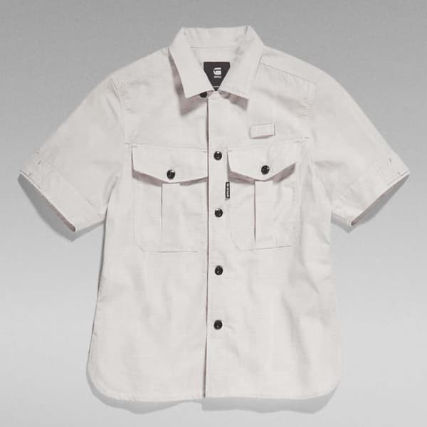 G-star Officer Kortärmad Skjorta Beige XS Kvinna