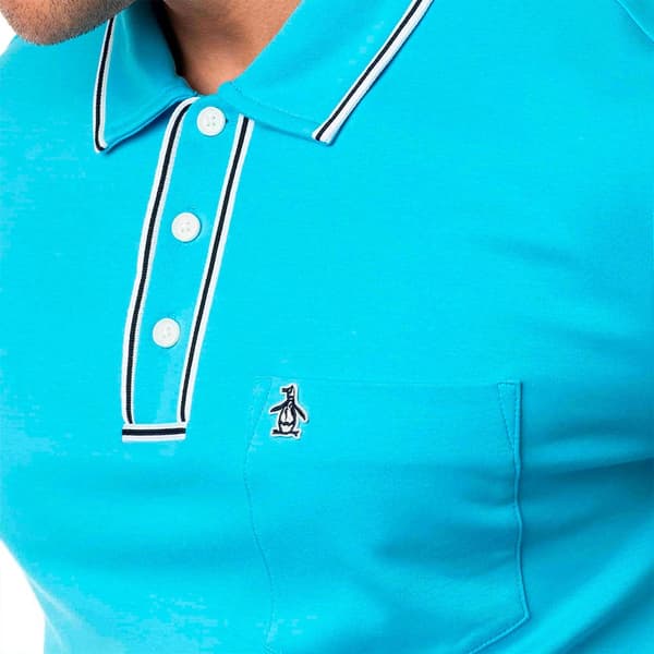 Original Penguin Earl Organic Interlock Kortärmad Polotröja Blå L Man