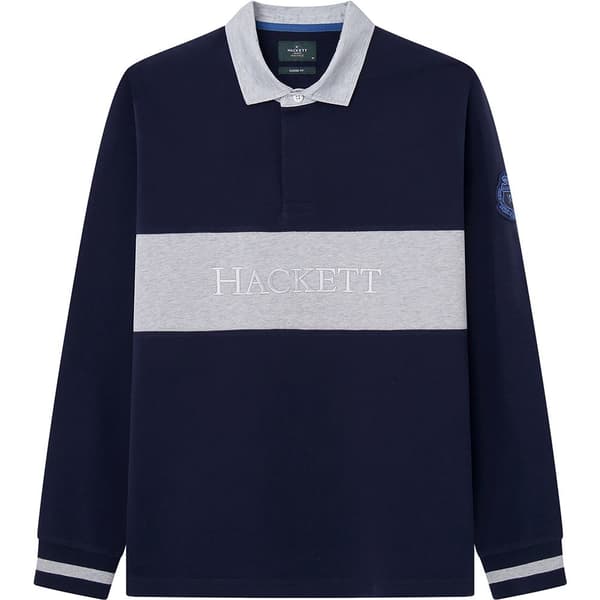 Hackett Hm570833 Pikétröja Med Lång ärm Blå M Man