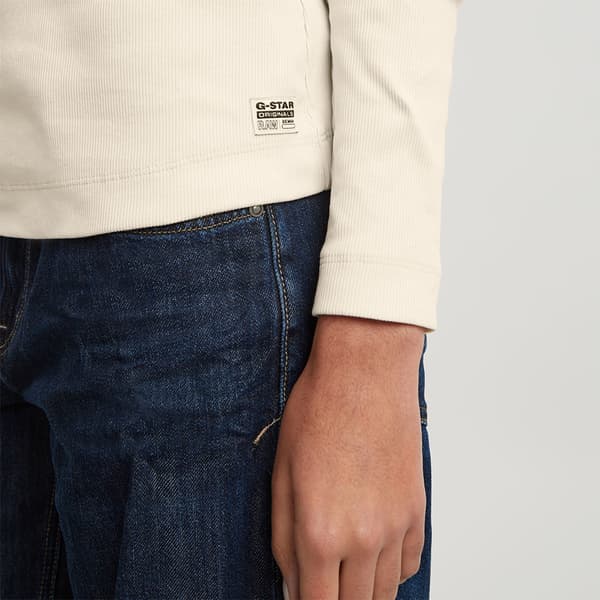 G-star Keyhole T-shirt Med Lange ærmer Beige XL Kvinde