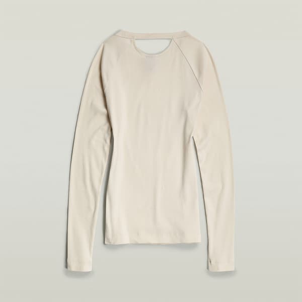 G-star Keyhole T-shirt Med Lange ærmer Beige XL Kvinde