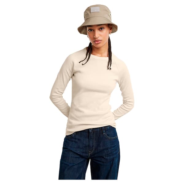 G-star Keyhole T-shirt Med Lange ærmer Beige XL Kvinde