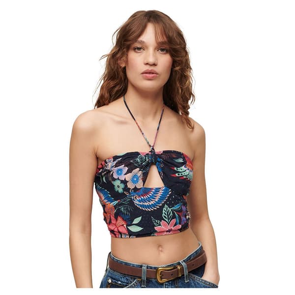 Superdry Crop Cut Out ärmlös T-shirt Gul L Kvinna