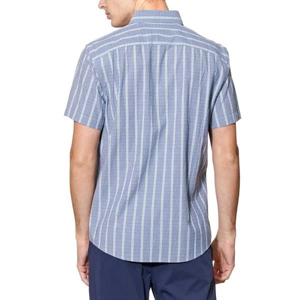 Original Penguin Crinkle Yarn Check Kortärmad Skjorta Blå M Man
