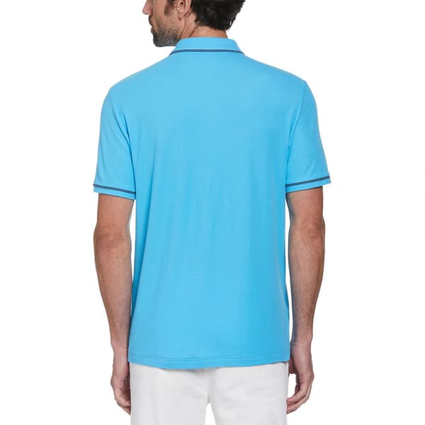 Original Penguin Earl Org Pique Sticker Pete Kortärmad Polotröja Blå M Man
