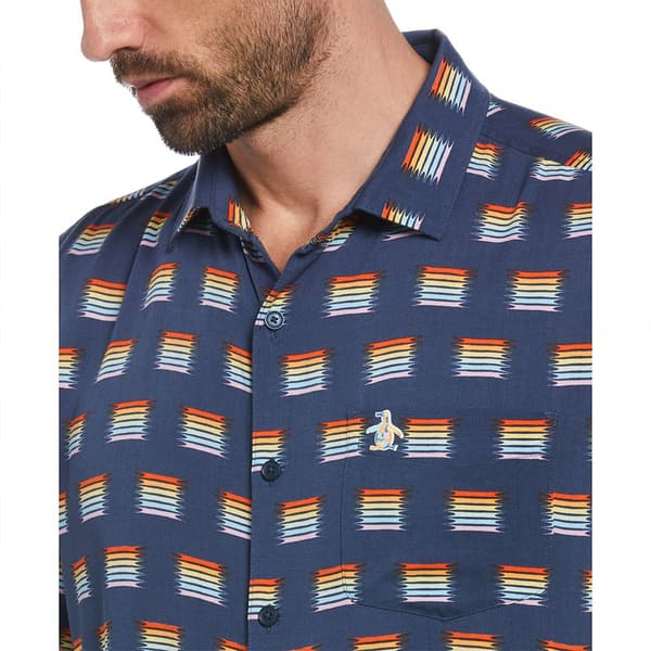 Original Penguin Ev Rainbow Stripe Kortärmad Skjorta Flerfärgad M Man