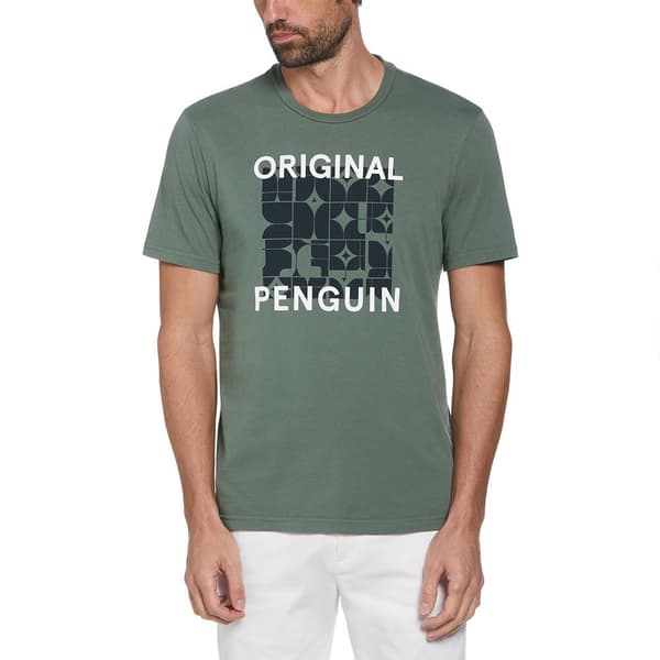 Original Penguin Graphic Geo Logo T-shirt Med Korta ärmar Grönt M Man