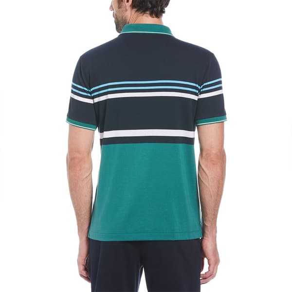 Original Penguin Honeycomb Jacquard Eng Stripe Kortärmad Polotröja Blå M Man