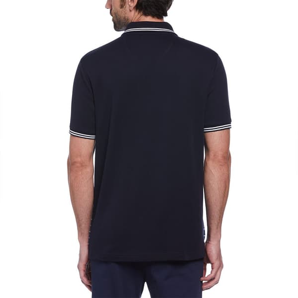 Original Penguin Jacquard Front Int Kortærmet Polo Blå L Mand