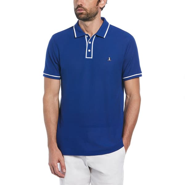 Original Penguin Organic Cotton Bentley Mesh Kortærmet Polo Blå L Mand