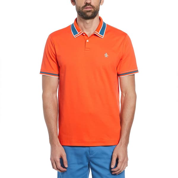 Original Penguin Organic Novelty Collar Kortärmad Polotröja Orange M Man