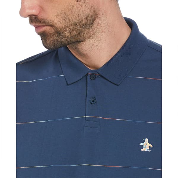 Original Penguin Organic Pride Space Dye Kortærmet Polo Blå M Mand