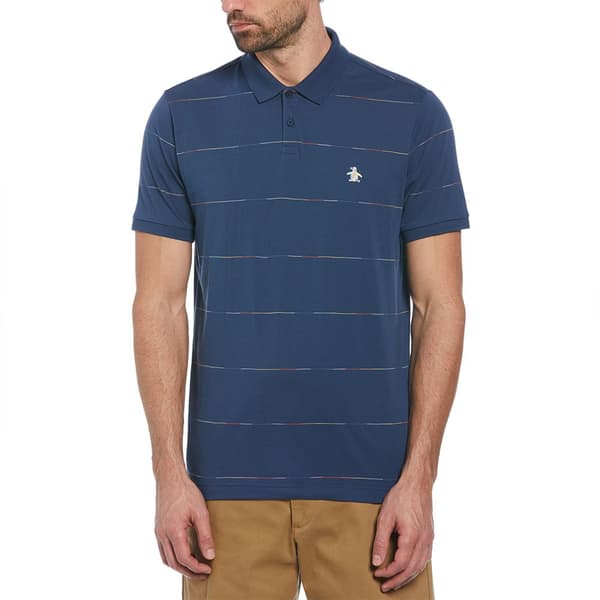 Original Penguin Organic Pride Space Dye Kortærmet Polo Blå M Mand