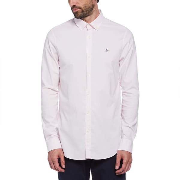 Original Penguin Oxford Stretch No Pocket Skjorta Med Långa ärmar Vit M Man