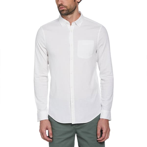 Original Penguin Text Dobby Plaid Skjorta Med Långa ärmar Vit M Man
