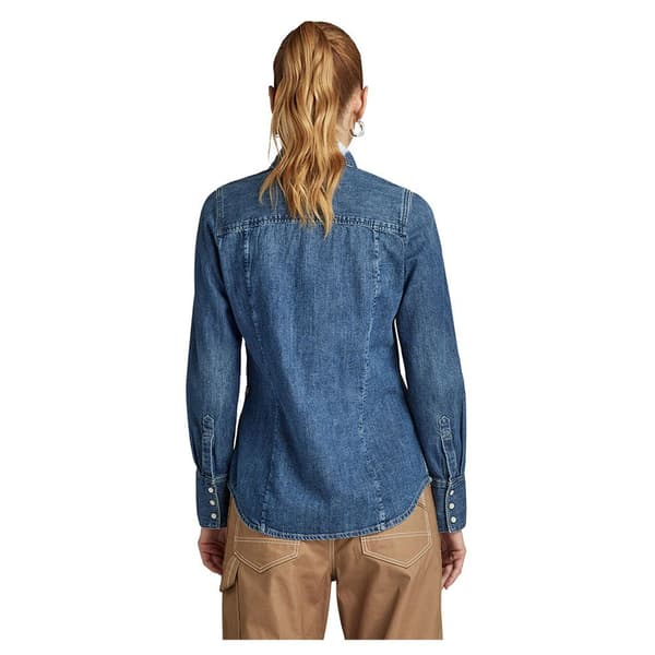G-star Western Slim Fit Skjorta Med Långa ärmar Blå XS Kvinna