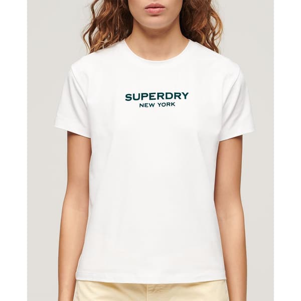 Superdry Sport Luxe Graphic Fitted T-shirt Med Korta ärmar Vit XS Kvinna