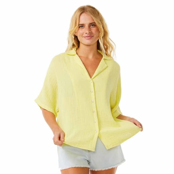 Rip Curl Premium Surf Kortærmet Skjorte Gul 2XS Kvinde