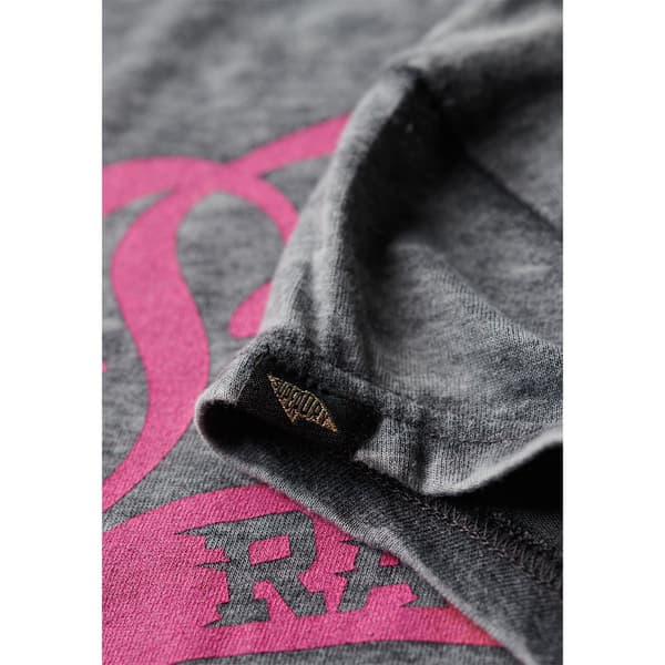 Superdry Fade Rock Graphic Cap Slv T-shirt Med Korta ärmar Grå L Kvinna