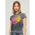 Miniatyrbild 1 av 6: Superdry Fade Rock Graphic Cap Slv T-shirt Med Korta ärmar Grå L Kvinna