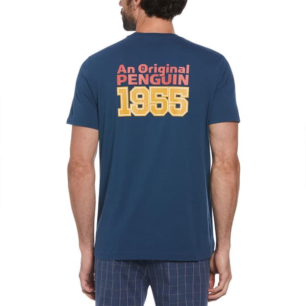 Original Penguin Graphic 1955 Logo T-shirt Med Korta ärmar Blå M Man