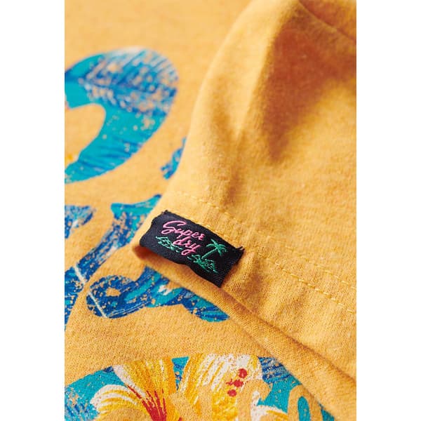 Superdry Floral Scripted T-shirt Med Korta ärmar Gul L Kvinna